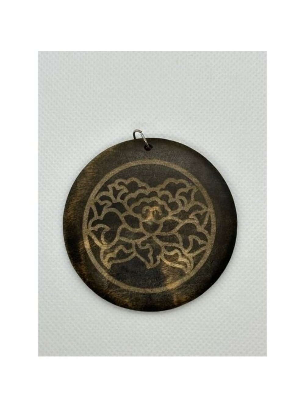 Witchy Lotus Flower Wooden Pendant Celestial Spiritual Goth Jewelry